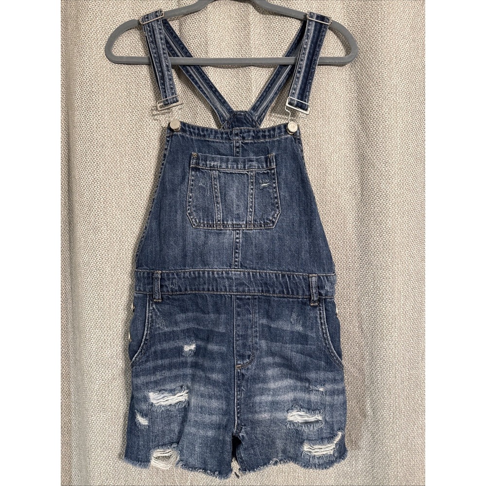 [BLANKNYC] Women's Shortalls Blue Denim Shorts Distressed Size 28 Boho Western